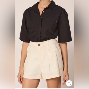 Cleobella Austin Cotton Trouser Short in Cream - Size 29 - NWOT